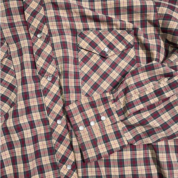Vintage 80's WRANGLER Plaid Pearl Snap Button Shirt / Sz XL Western Retro READ - Picture 7 of 11